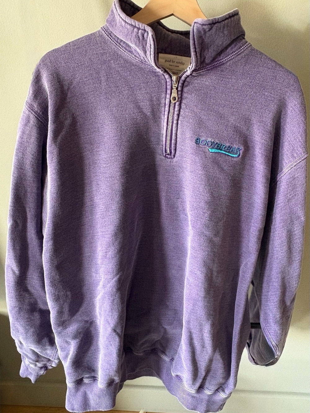 Good for Sunday x body break vintage style Half-Zip Pullover Sweater